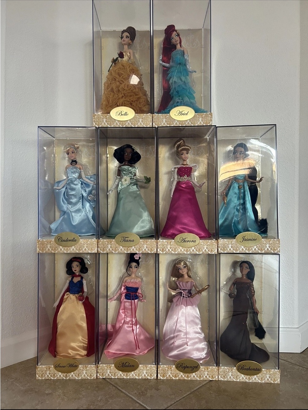 Complete Set of 10 Disney Princess Designer Collectible Dolls